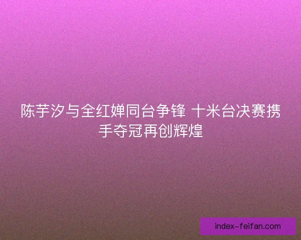 陈芋汐与全红婵同台争锋 十米台决赛携手夺冠再创辉煌